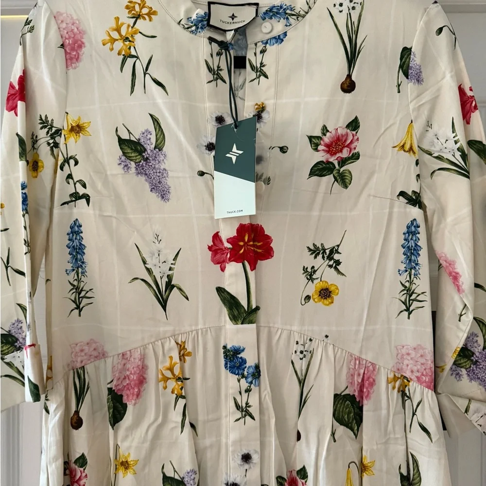 Tuckernuck Floral Mini Dress - Cream with Multicolor - Picture 2 of 4
